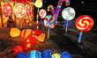 A child  looks on a giant lantern during the "Chinese lanterns festival" in Kiev, Ukraine,...