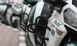 A view of Dubai Police motorbikes parked near the start line of the fifth Sharjah Stage of...