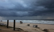 General view at the beach of Gaza City, during a powerful winter storm swept through the M...