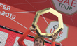 Primoz Roglic of Slovenia and Team Jumbo - Visma, with the UAE Tour Trophy during the Awar...