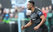 Zach Kibirige of Newcastle celebrates after scoring their 1st try during the Gallagher Pre...