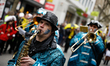 Carneval parade revellers walk through the center of Stuttgart, Germany, on 5 March 2019. 