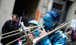 Carneval parade revellers walk through the center of Stuttgart, Germany, on 5 March 2019. 