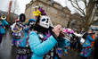Carneval parade revellers walk through the center of Stuttgart, Germany, on 5 March 2019. 