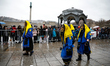 Carneval parade revellers walk through the center of Stuttgart, Germany, on 5 March 2019. 