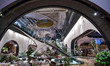 The iconic stairway inside the two level "Lounge Istanbul" in Istanbul Ataturk Airport IST...