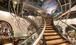 The iconic stairway inside the two level "Lounge Istanbul" in Istanbul Ataturk Airport IST...