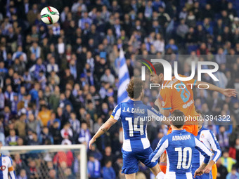BARCELONA - january 13- SPAIN: Canas and Andre Gomes in the match between RCD Espanyol and Valencia, corresponding to the return of the roun...