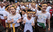 People in Jimbaran Village, Bali held a Siat Yeh (water war) ritual to celebrate the new y...