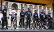Sky cycling team poses during the team's presentation at the start of the 138,5km 1st stag...