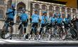 Astana Pro Team cycling team poses during the team's presentation at the start of the 138,...