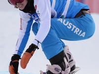 Susanne Moll from Austria, during a Ladies' Snowboardcross Qualification round, at FIS Snowboard World Championship 2015, in Kreischberg. Kr...