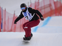 Sandra Daniela Gerber from Switzerland, during a Ladies' Snowboardcross Qualification round, at FIS Snowboard World Championship 2015, in Kr...