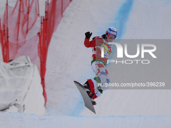 Raffaella Brutto from Italy, during a Ladies' Snowboardcross Qualification round, at FIS Snowboard World Championship 2015, in Kreischberg....