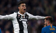 Cristiano Ronaldo of Juventus celebrates after scoring his sides first goal during the UEF...