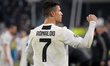 TURIN, ITALY - MARCH 12: Cristiano Ronaldo #7 of Juventus FC celebrates after scoring the...