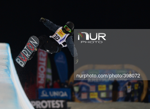 Wancheng Shi from China during Men's Snowboard Halfpipequalification, at FIS Snowboard World Championship 2015 in Kreischberg, Austria. Frid...