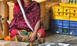 Woman selling fish at the fish market in Thiruvananthapuram (Trivandrum), Kerala, India. 