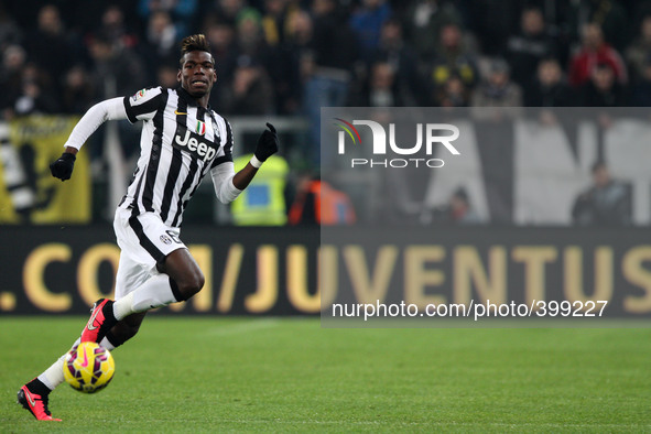 Juventus midfielder Paul Pogba (6) in action during the Serie A football match n.19 JUVENTUS - HELLAS VERONA on 18/01/15 at the Juventus Sta...