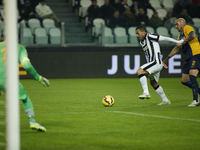 The shot of  fourth goal of Carlos Tevez during the Serie A match between Juventus FC and Hellas Verona FC at Juventus Stafium  on january 1...