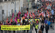 People marched in the city center of Nantes, France, on 19 March 2019 following the nation...