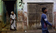 Indian widow women take part in an evening meetings in a widow shelter home, the the old s...
