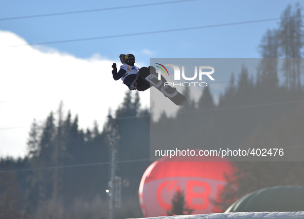 Kyle Mack from USA takes SILVER in Men's Snowboard Slopestyle, at the FIS Snowboard World Championship 2015 in Kreischberg, Austria. 21 Janu...