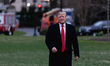 President Donald Trump arrives on Marine One, on the South Lawn of the White House, on Sun...