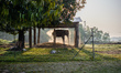 Elephants stand in a stable in the Elephant Breeding Centre in Chitwan National Park, Nepa...