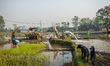 Rice fields in Sauraha, Chitwan National Park, Nepal, on March 24, 2019.  
