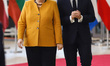 Angela Merkel and Emmanuel Macron, the German Chancellor leader of Germany and the French...