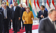 Angela Merkel and Emmanuel Macron, the German Chancellor leader of Germany and the French...