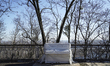 A piano is seen in seen in a park along the banks of the Dnipro river in Kyiv, Ukraine on...