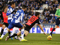 BARCELONA - january 25- SPAIN: Hemed, Alvaro and Hector Moreno in the match between RCD Espanyol and Almeria CF, corresponding to the week 2...