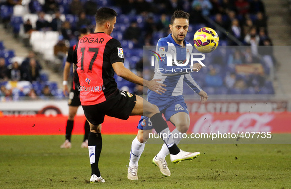 BARCELONA - january 25- SPAIN: Sergio Garcia and Edgar in the match between RCD Espanyol and Almeria CF, corresponding to the week 20 of the...
