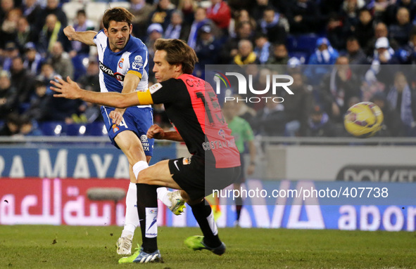 BARCELONA - january 25- SPAIN: Victor Sanchez and Corona in the match between RCD Espanyol and Almeria CF, corresponding to the week 20 of t...