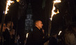 Participants hold a torches during Pilgrimage of members of polish nationalistic movement...