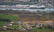 A view of Warrenpoint small town that lies on the northern shore of Carlingford Lough and...