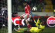 Benfica's Argentinian midfielder Eduardo Salvio (C) vies with Paços Ferreira's Cape Verdea...