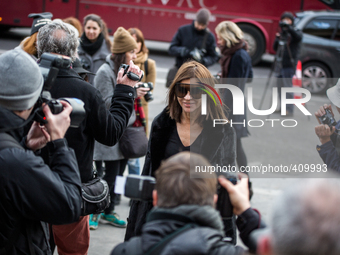Carine Roitfeld at the Fashion Week at le Grand Palais with the Chanel runway, in Paris, France, on January 27, 2015. (