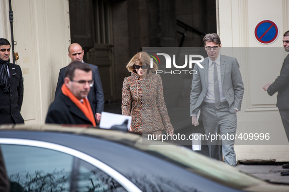 ANNA Wintour  at the Fashion Week at le Grand Palais with the Chanel runway, in Paris, France, on January 27, 2015. 