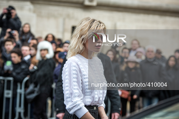 Cecile Cassel at the Fashion Week at le Grand Palais with the Chanel runway, in Paris, France, on January 27, 2015. 