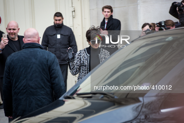 Kris Jenner at the Fashion Week at le Grand Palais with the Chanel runway, in Paris, France, on January 27, 2015. 