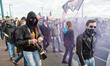 antifascist and anarchists militants protesting against far-right aggressions in Lyon 