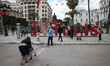 Tunisian families celebrate the Tunisian Martyrs' Day on Avenue Habib Bourguiba (known as...