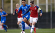 Tuva Hansen of Norway and Martina Piemonte of Italy competes for the ball during the inter...