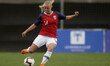 Emilie Woldvik of Norway does passed during the international friendly match between Norwa...