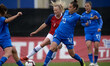 Synne Sofie Kinden Jensen of Norway and Martina Lenzini of Italy battle for the ball durin...