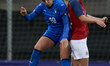 Gloria Marinelli of Italy and Emilie Woldvik of Norway competes for the ball during the in...