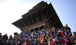 Thousands of Nepalese devotees gather to observe chariot pulling procession of Biska Jatra...